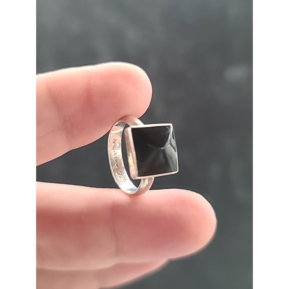 925 Sterling Silver Faux Stone Statement Ring, Size US 4.5 Vintage